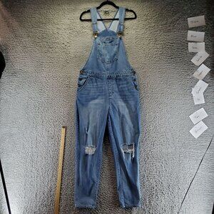SO Overalls Womens XL Blue Vintage Denim Stretch Adjustable Straps